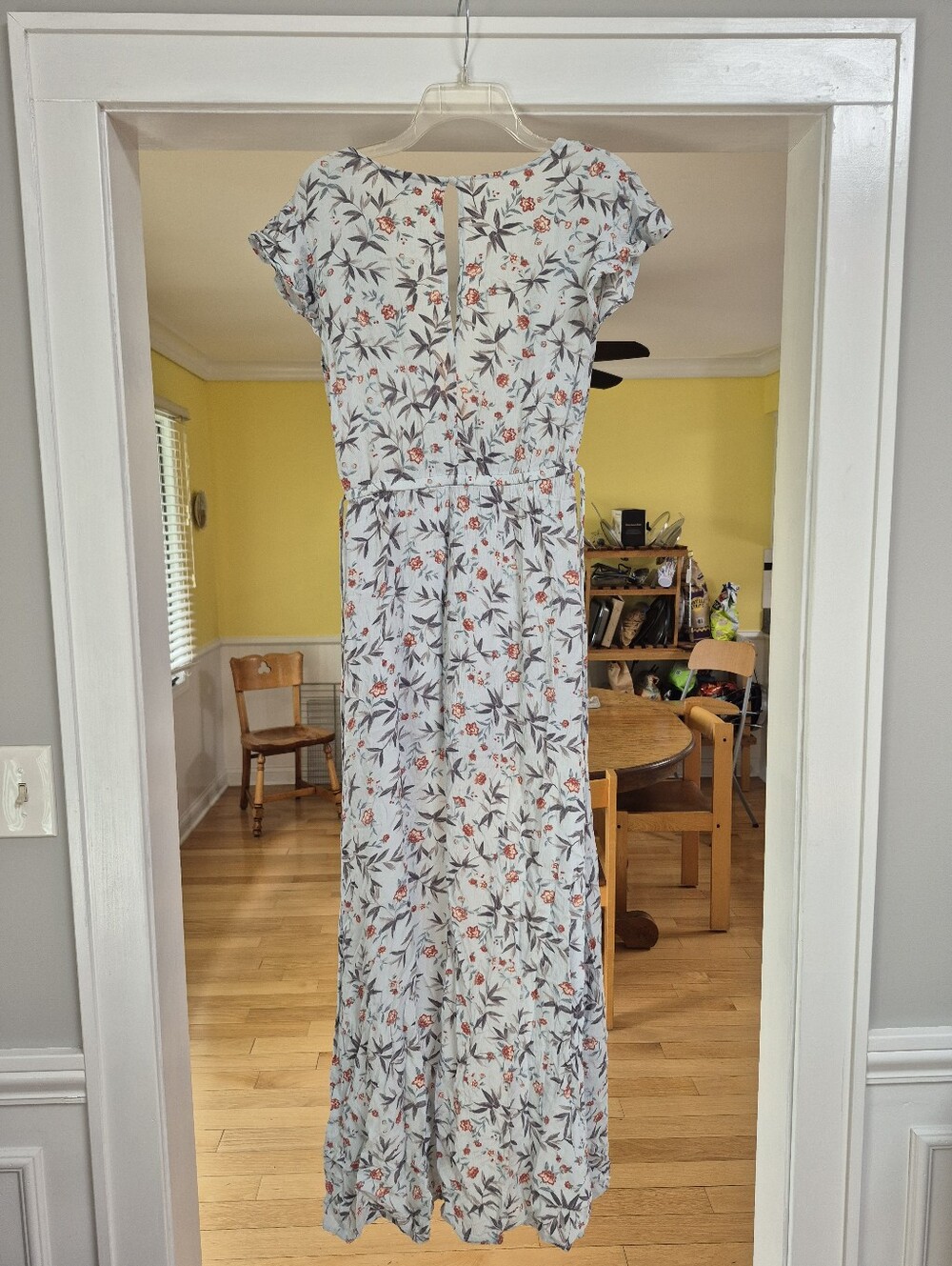 American Eagle OutfittersSage Green Romper with Coral Accents - Picture 4 of 5